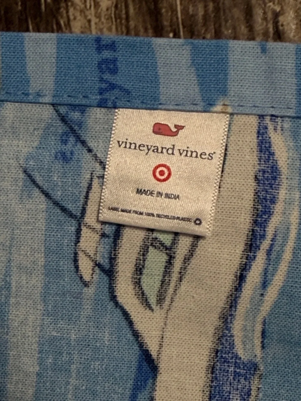 Vineyard Vines Blue Tropical Boat & Palm Print Kitchen Towel Set